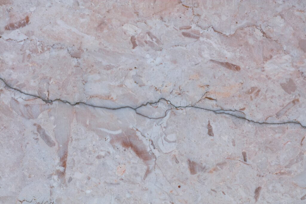 Horizontal crack in a marble wall