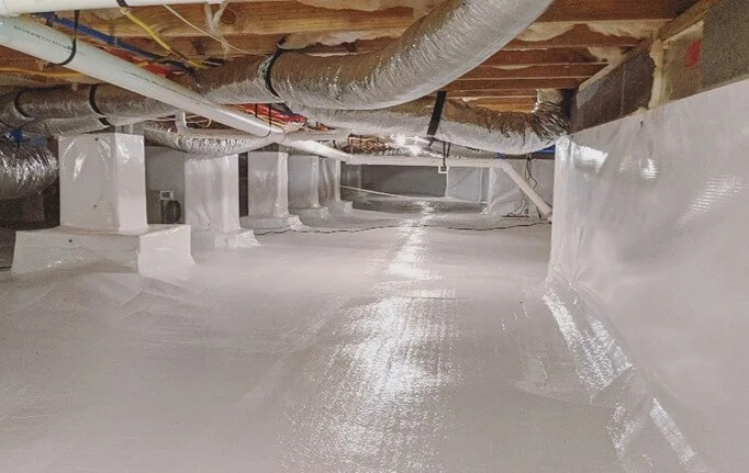 Image of completed crawl space encapsulation project by Groundworks