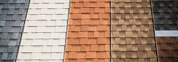 Colorful House Roof Shingles Samples on Display