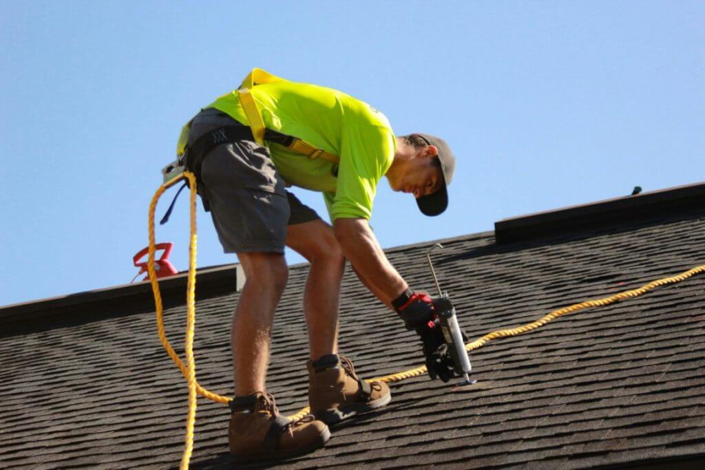 roof repair in progress