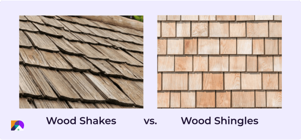 Image showing wood shakes vs wood shingles