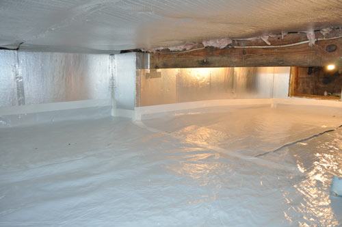 Crawlspace outfitted with Basement Systems' CleanSpace® Crawl Space Encapsulation