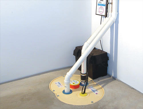 Basement Systems' TripleSafe™ Sump Pump System installed