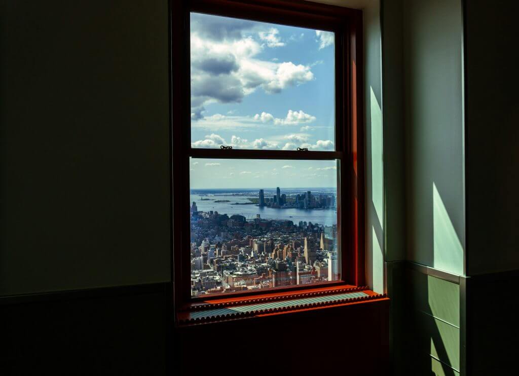 window looking out over New York