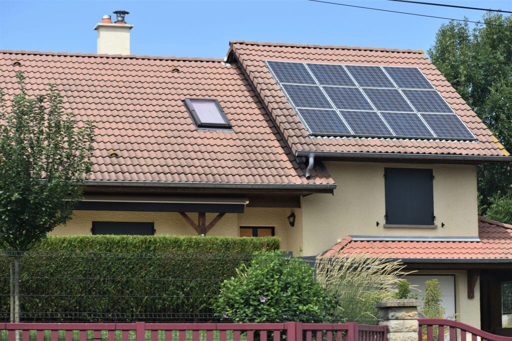 solar panels on a roof