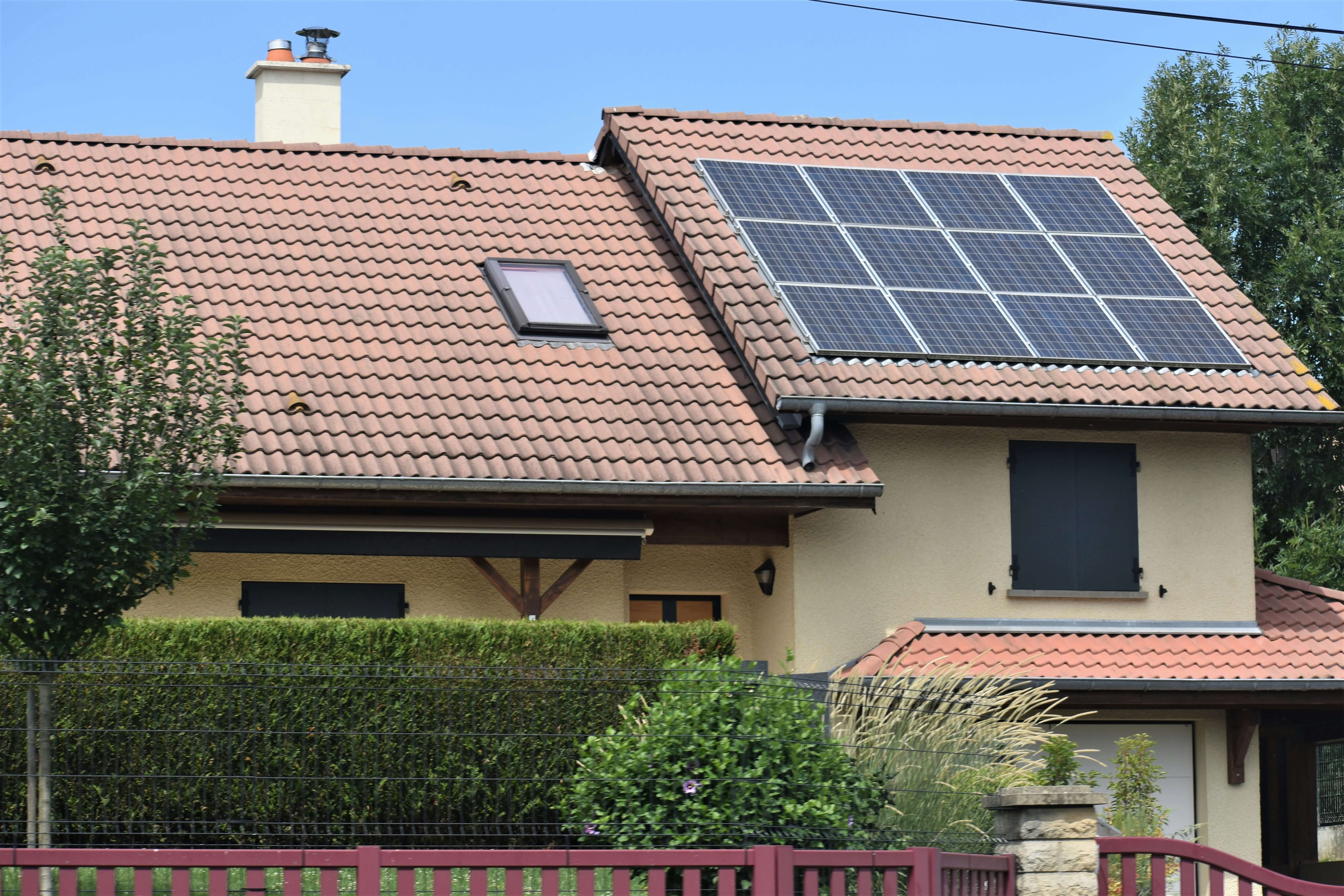 solar panels on a roof