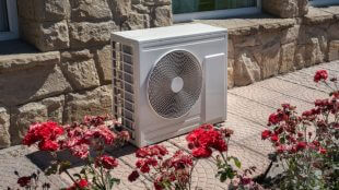 Heat pump installed outside