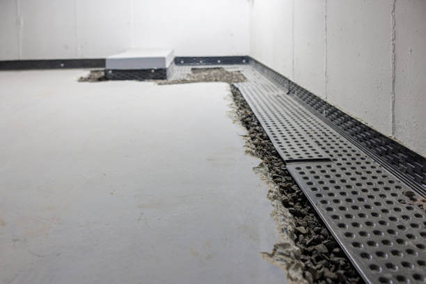 newly installed interior drainage system