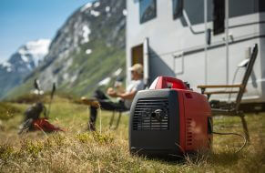 Using Portable Gasoline Inverter Generator While Dry Camping in a Camper Van.