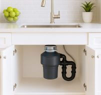 image of a new garbage disposal installed in a modern kitchen