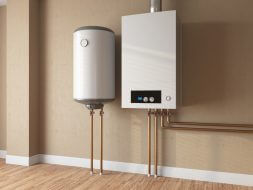 Modern White Boiler and Natural Gas Heater In a House. 3D Render
