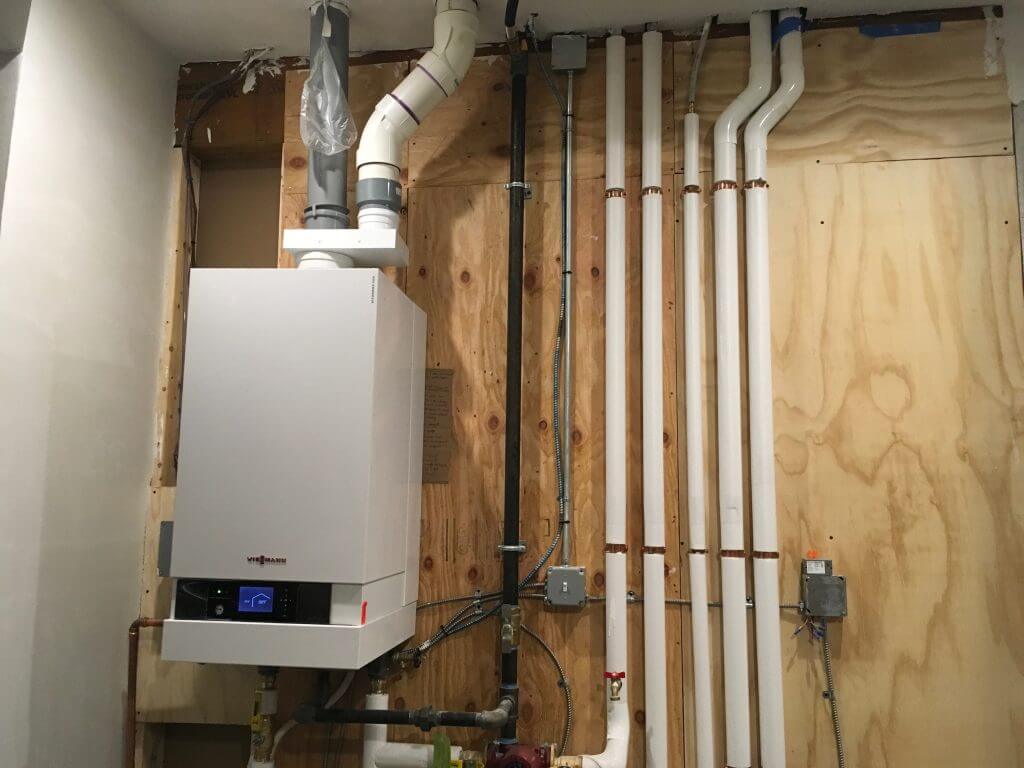 Viessmann boiler installed in a residential basement