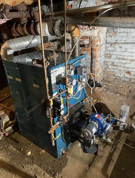 Burnham steam boiler installed