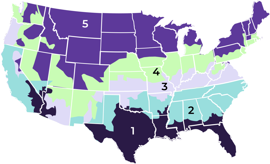 Mod-branded climate zone map of the US
