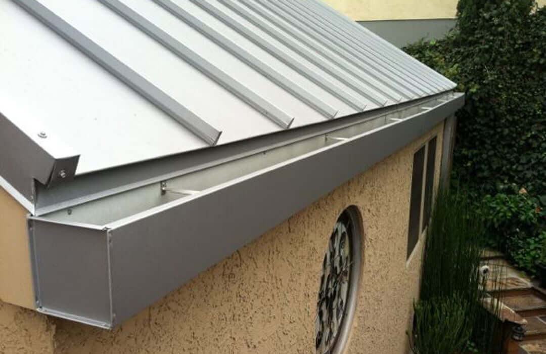 box gutter installed on house