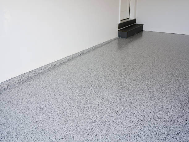 A freshly coated epoxy floor.