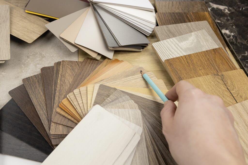 A selection of various types of flooring