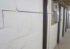Image of a bowing basement wall