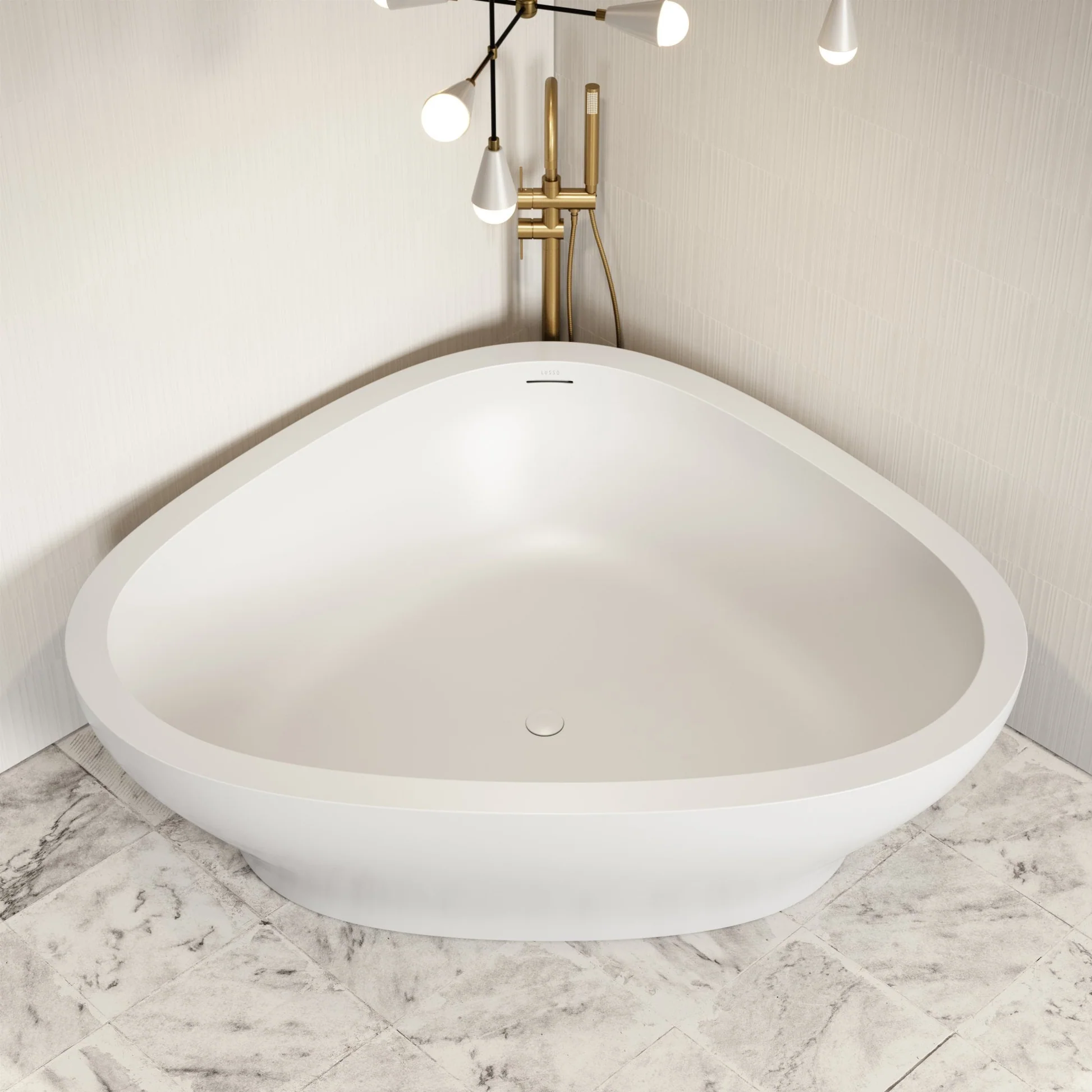 stone resin corner bathtub