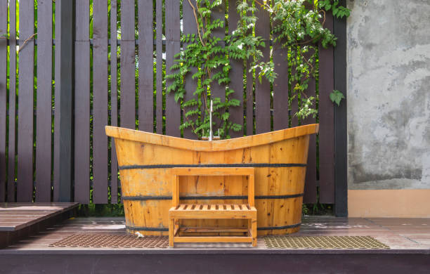 wood japanese bathtub